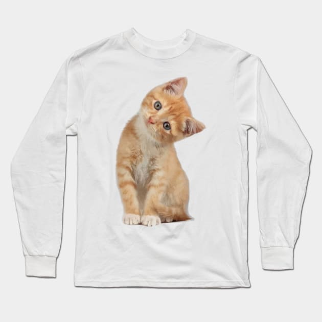 Yellow Cat oil paint Long Sleeve T-Shirt by ngoclucbkhn